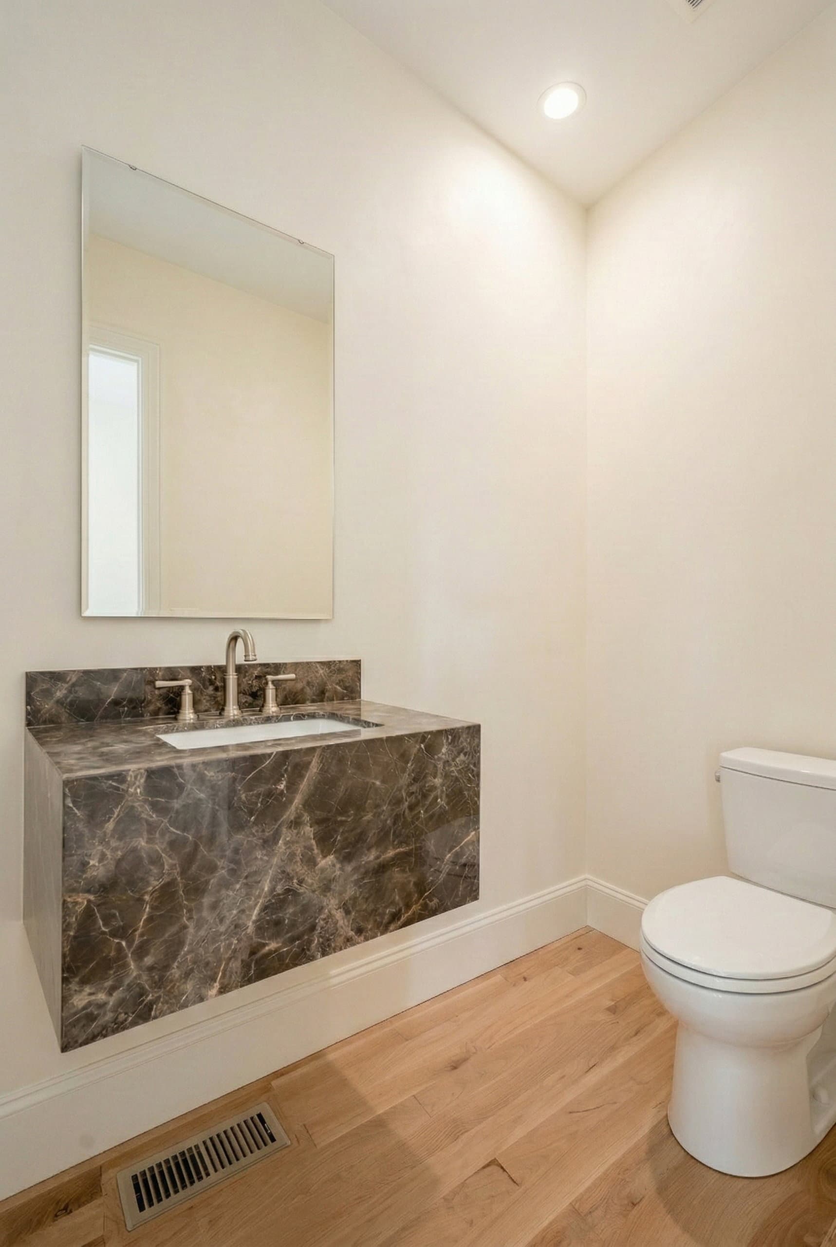 Marble-Wrapped Floating Vanity